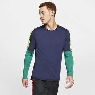 Top Nike Maneca Lunga Running Barbati Negrii Albastri Verzi | BCRL-98356